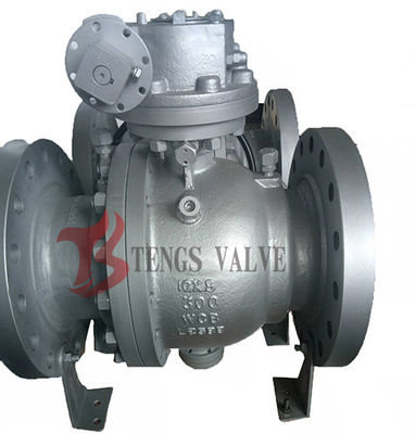 Flanged Trunnion Soft Seated Ball Valve , Cast Steel WCB WCB Ball Valve Split Body