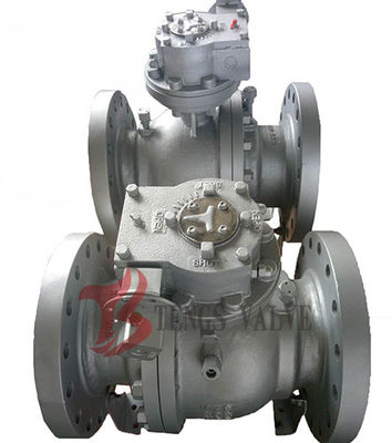 Flanged Trunnion Soft Seated Ball Valve , Cast Steel WCB WCB Ball Valve Split Body